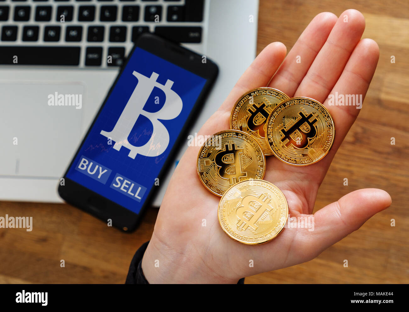 Golden Bitcoin Internet Crypto Currency Concept Physical Version - 